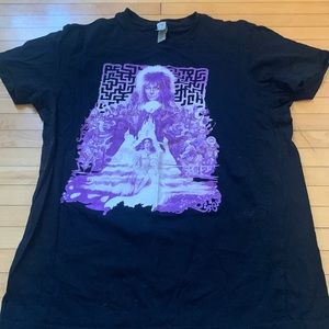Large Labyrinth screen printed black tshirt. Never worn!